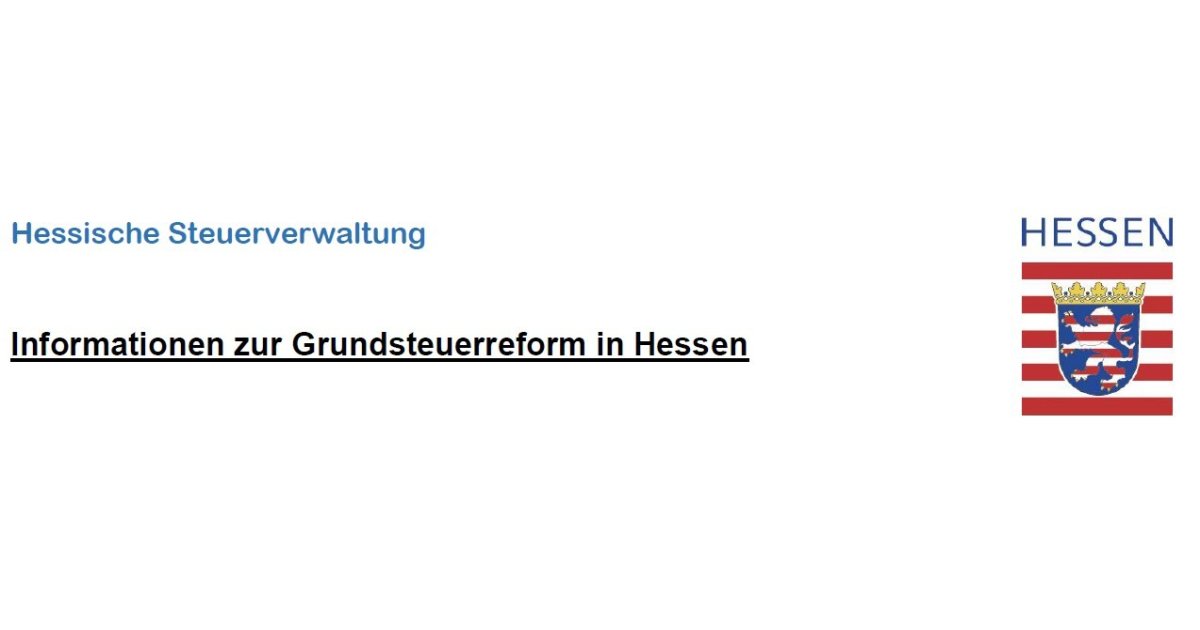 Informationen zur Grundsteuerreform in Hessen Höchst i. Odw. Website